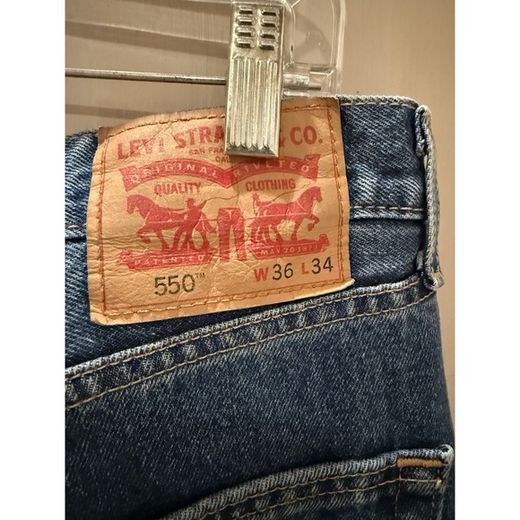 Levis 550 Relaxed Fit Tapered Leg Blue Denim Jeans Mens 36x34 Medium Wash - Picture 3 of 7